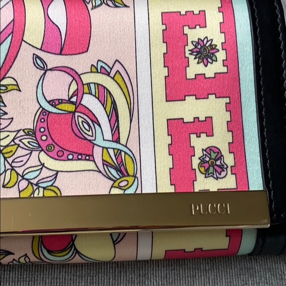 RARE Pucci tassel clutch in silk with leather trim - Picture 7 of 10
